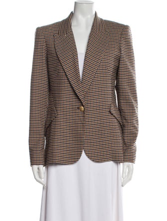 L'Agence Houndstooth Print Blazer