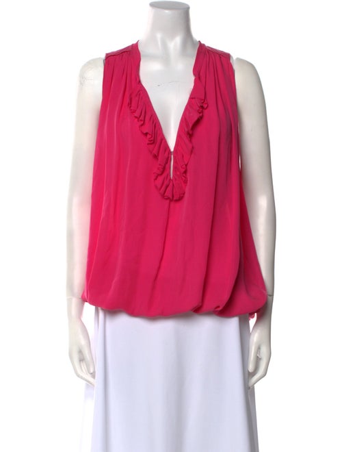 L'Agence Silk V-Neck Blouse
