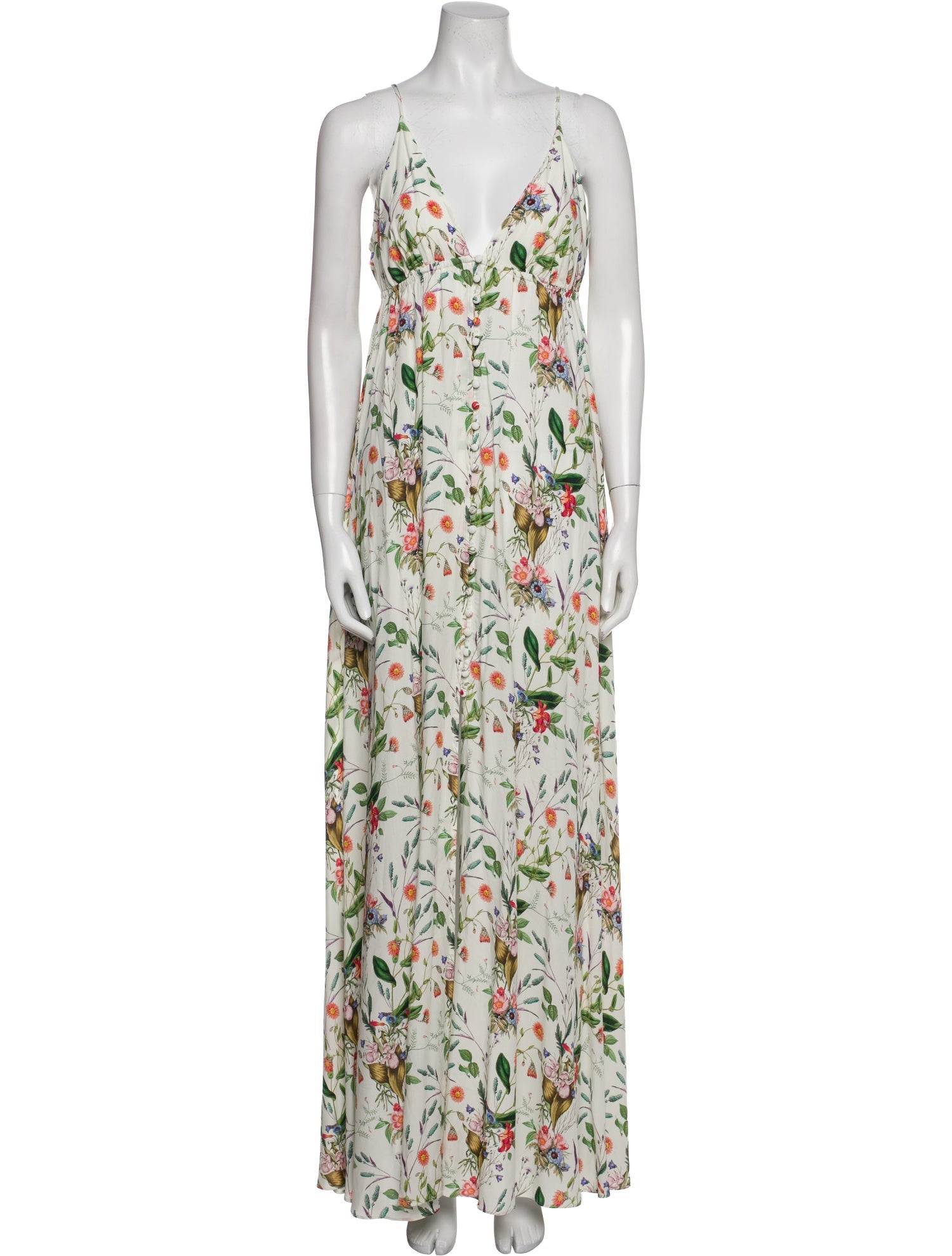L'Agence Floral Print Long Dress