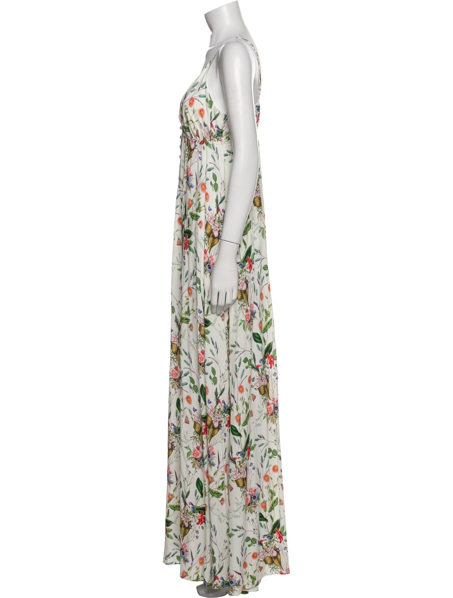 L'Agence Floral Print Long Dress