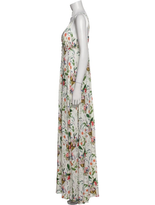 L'Agence Floral Print Long Dress