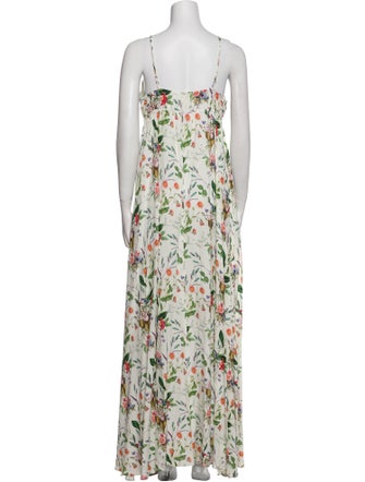 L'Agence Floral Print Long Dress