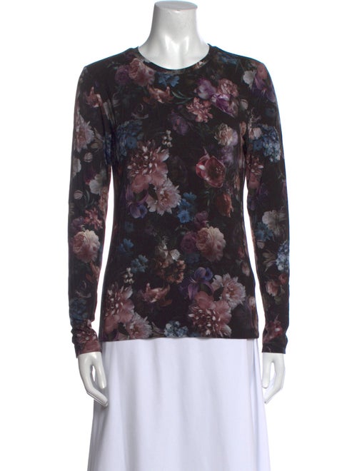 L'Agence Floral Print Crew Neck Sweatshirt