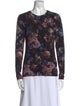 L'Agence Floral Print Crew Neck Sweatshirt