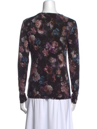 L'Agence Floral Print Crew Neck Sweatshirt