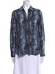 L'Agence Animal Print Long Sleeve Button-Up Top