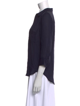 L'Agence Silk Three-Quarter Sleeve Blouse