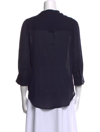 L'Agence Silk Three-Quarter Sleeve Blouse