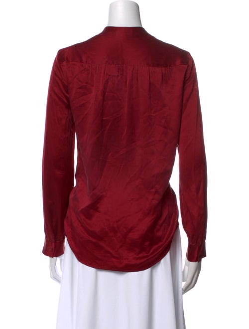 L'Agence Silk V-Neck Button-Up Top