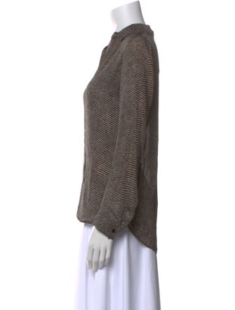 L'Agence Silk Striped Button-Up Top