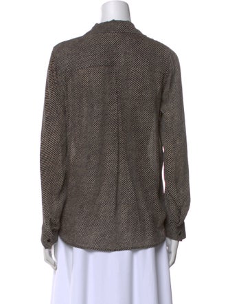 L'Agence Silk Striped Button-Up Top