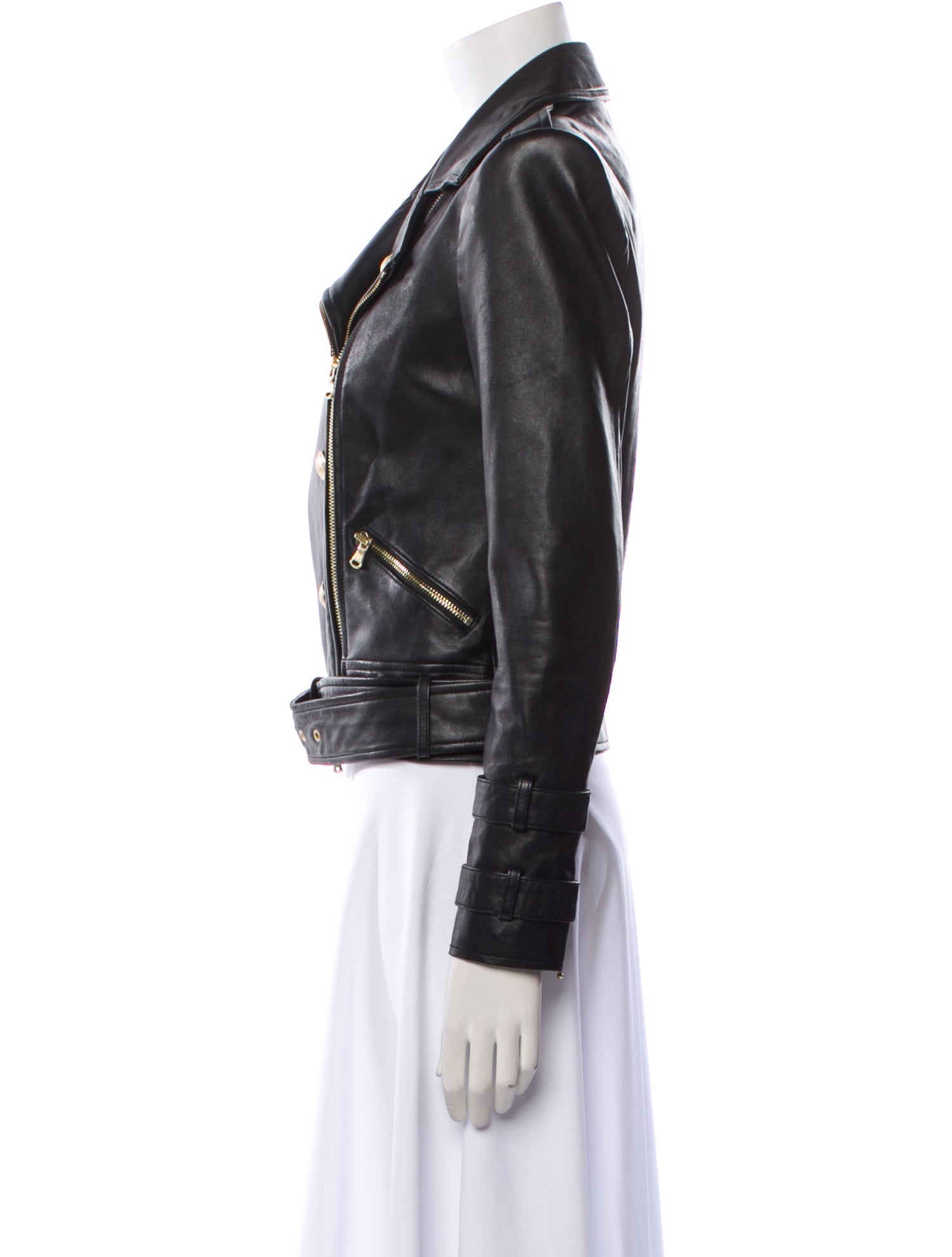 L'Agence Lamb Leather Biker Jacket