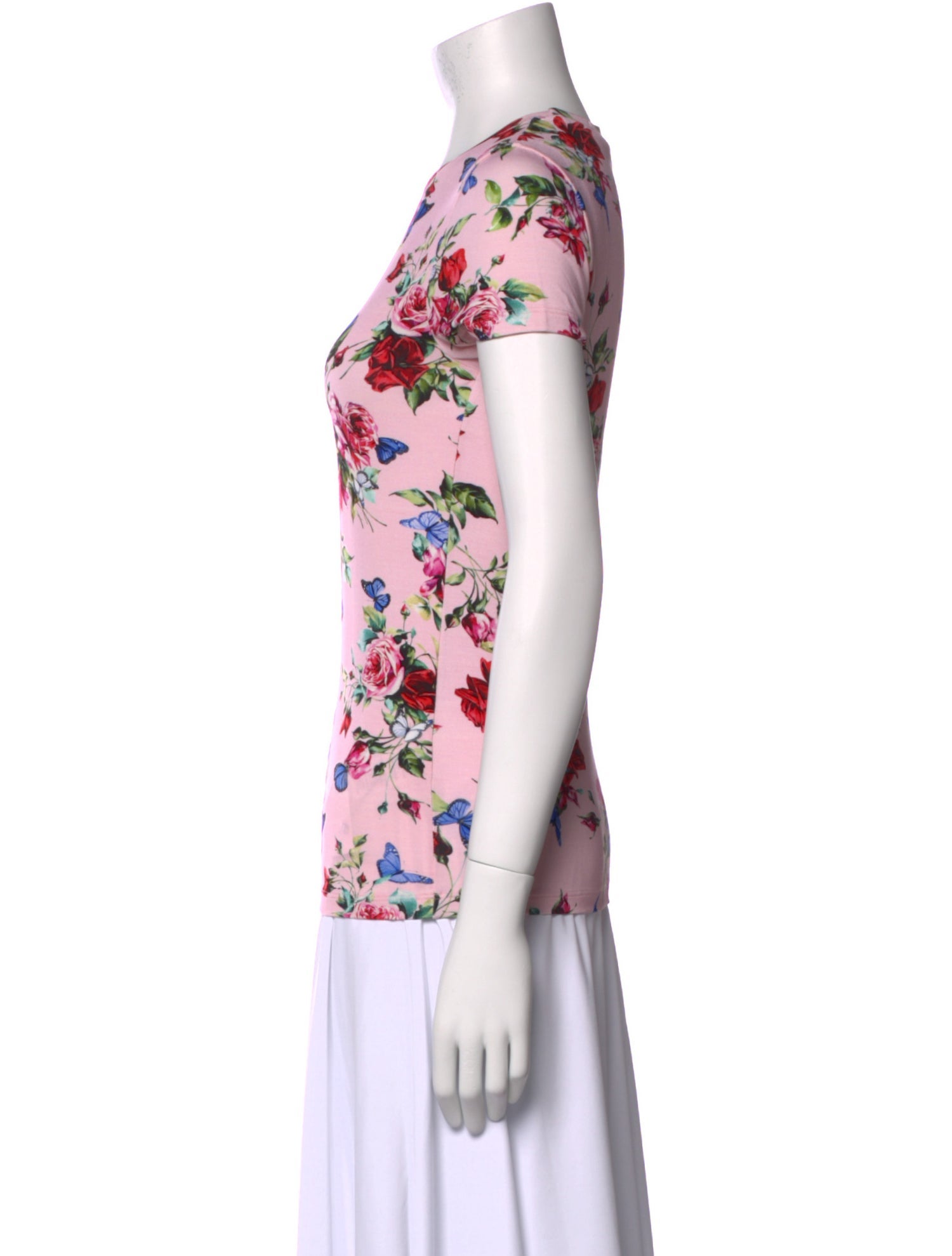 L'Agence Floral Print Crew Neck T-Shirt w/ Tags