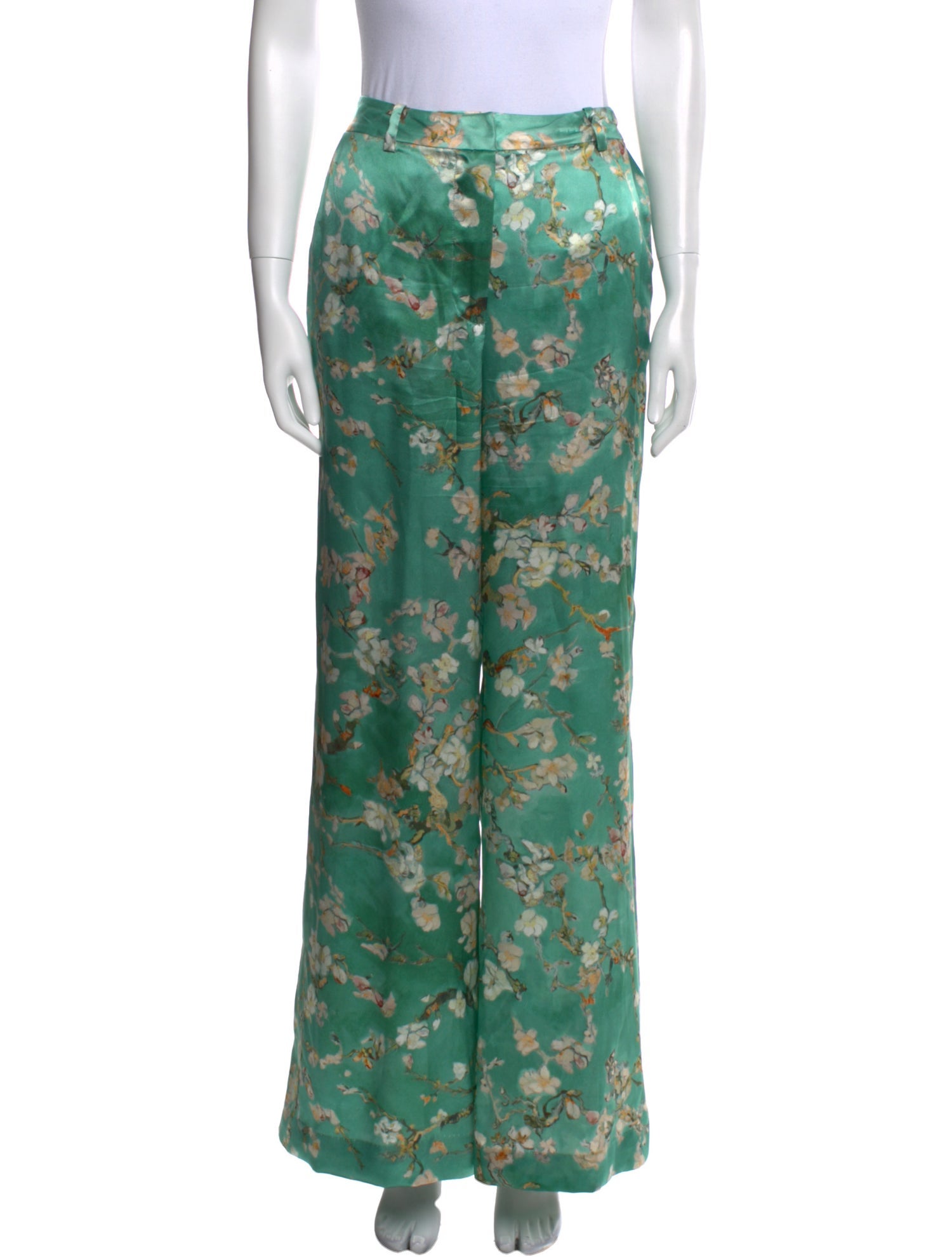 L'Agence Silk Wide Leg Pants