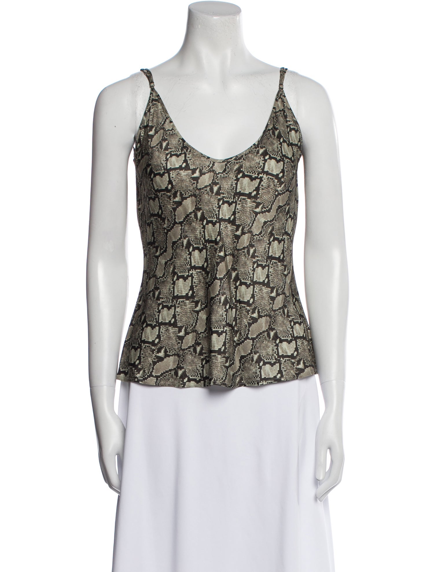 L'Agence Printed Scoop Neck Top