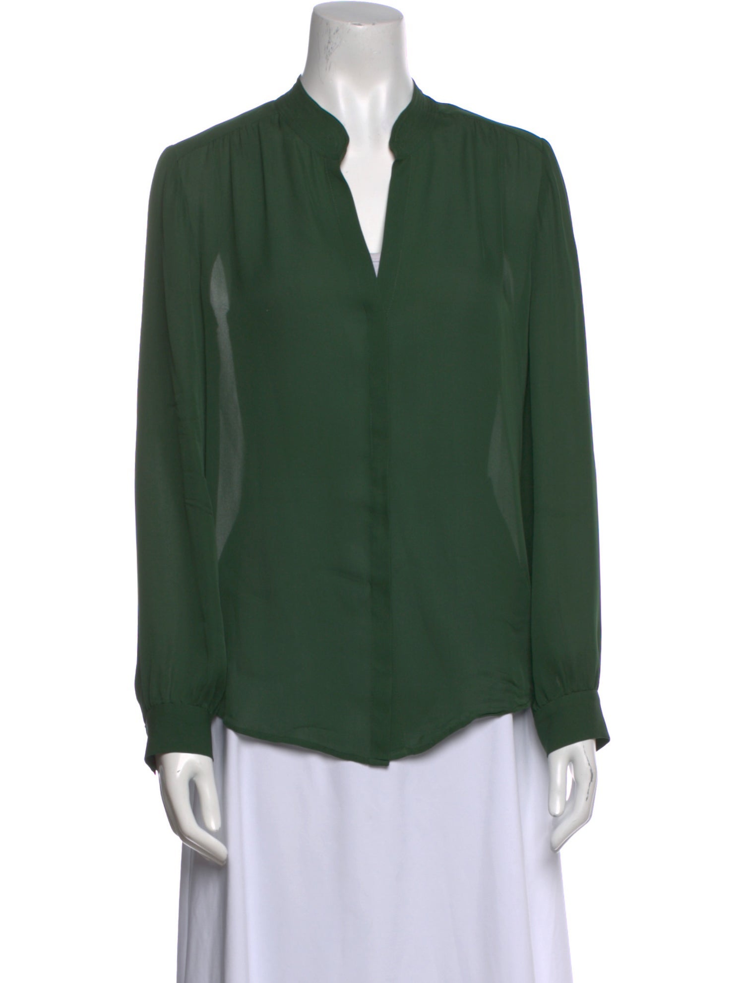 L'Agence Silk V-Neck Blouse