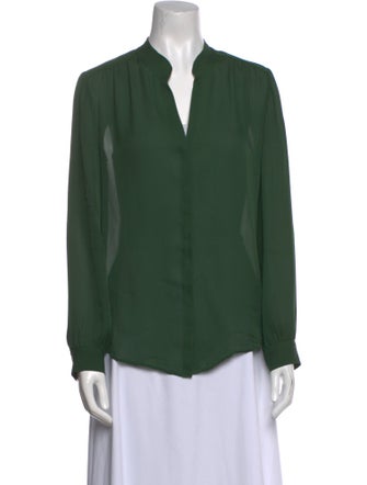 L'Agence Silk V-Neck Blouse