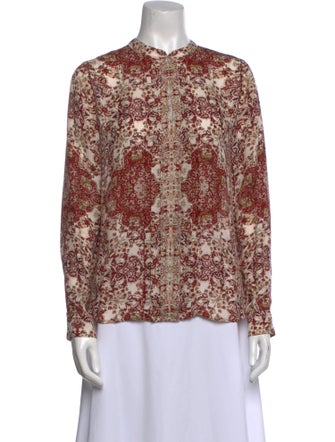 L'Agence Silk Floral Print Blouse
