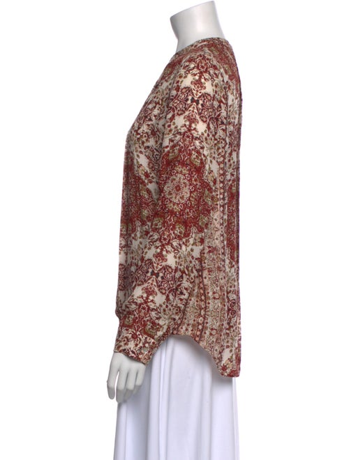 L'Agence Silk Floral Print Blouse