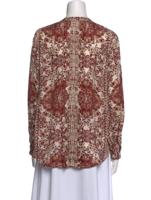 L'Agence Silk Floral Print Blouse
