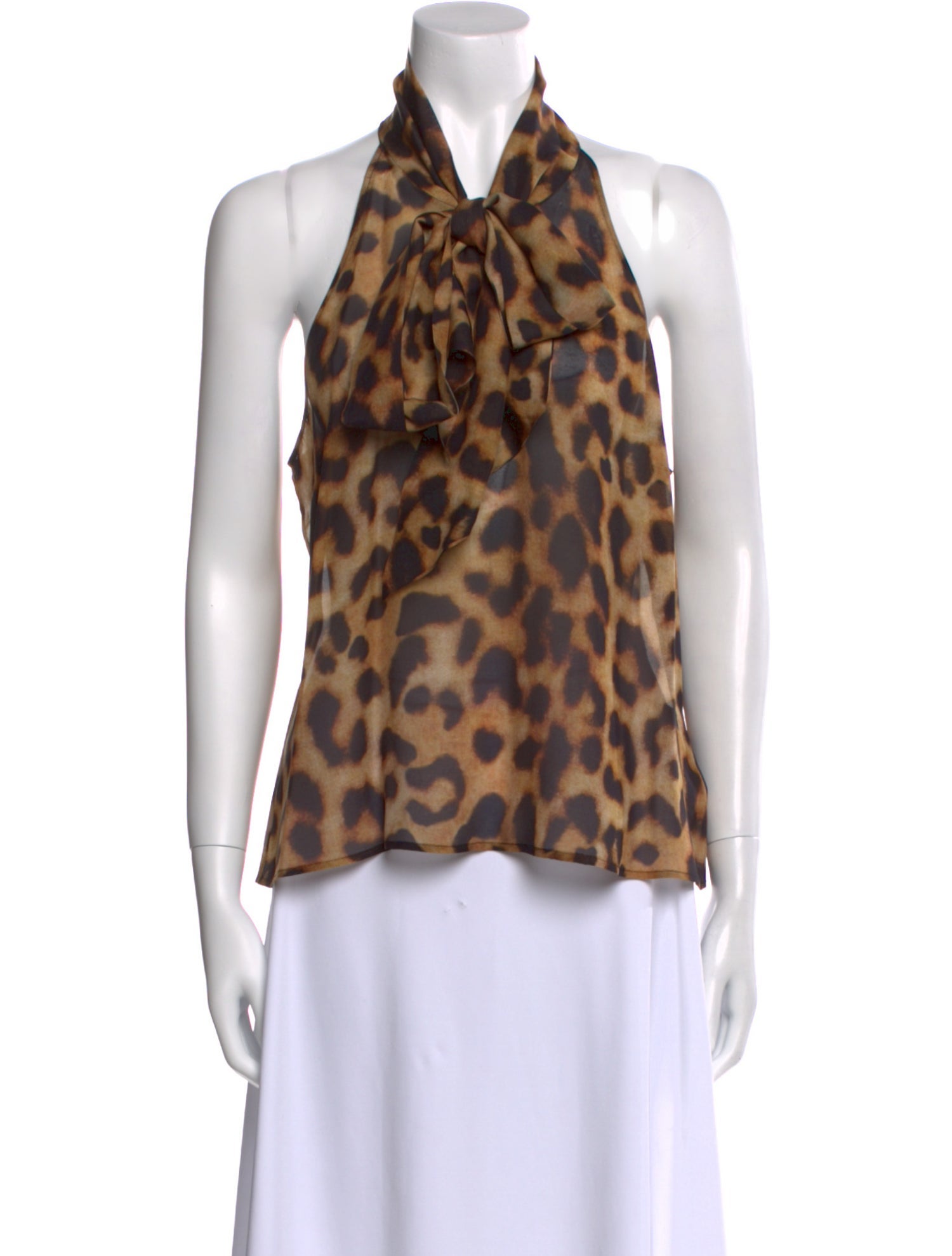 L'Agence Silk Animal Print Top