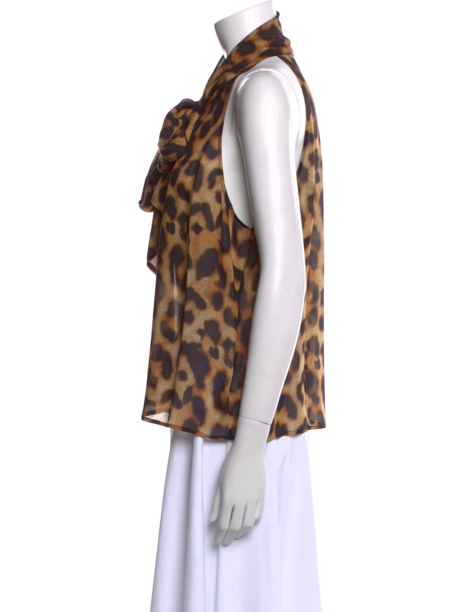 L'Agence Silk Animal Print Top