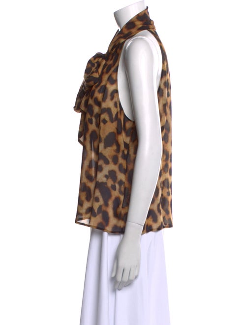 L'Agence Silk Animal Print Top