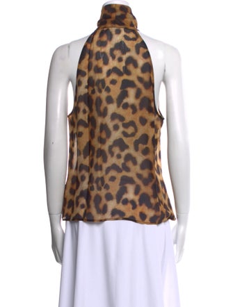L'Agence Silk Animal Print Top