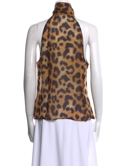 L'Agence Silk Animal Print Top