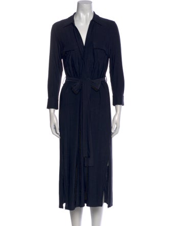 L'Agence V-Neck Midi Length Dress