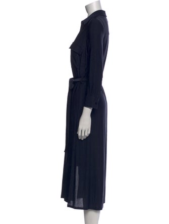 L'Agence V-Neck Midi Length Dress