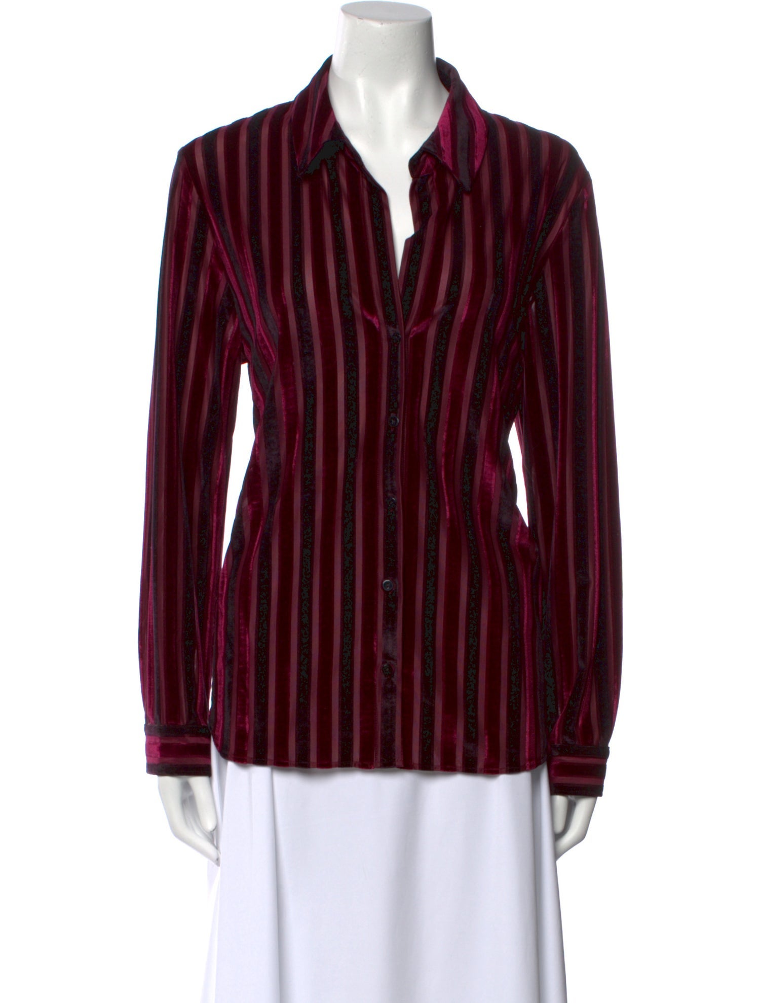 L'Agence Striped Long Sleeve Button-Up Top