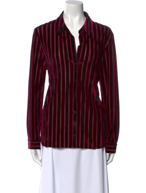 L'Agence Striped Long Sleeve Button-Up Top