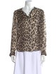 L'Agence Animal Print Long Sleeve Top