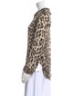 L'Agence Animal Print Long Sleeve Top