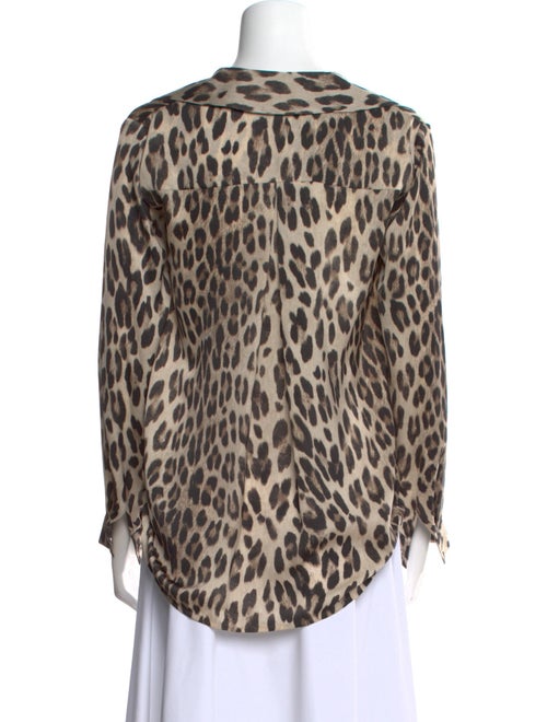 L'Agence Animal Print Long Sleeve Top