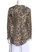 L'Agence Animal Print Long Sleeve Top