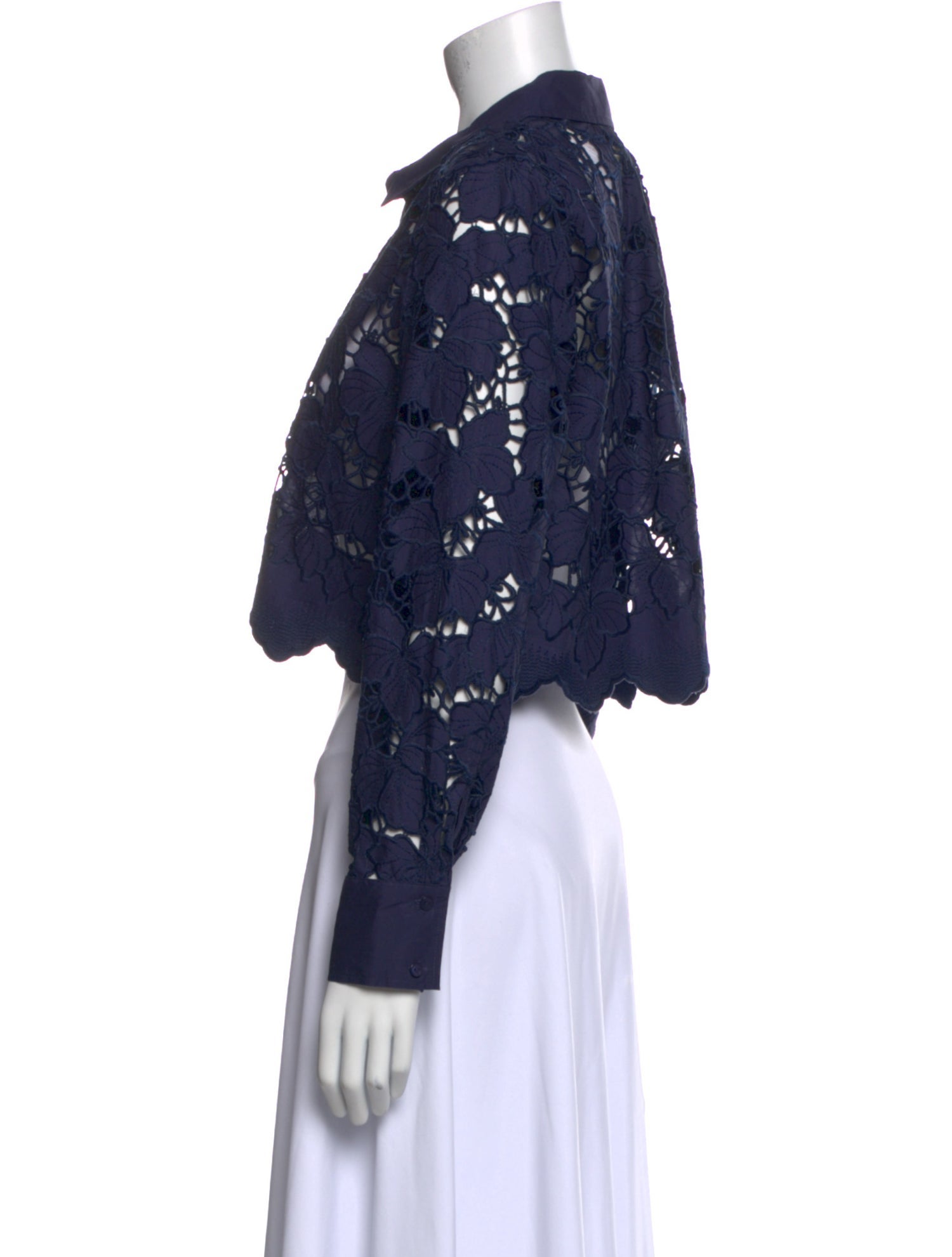 L'Agence Printed Long Sleeve Crop Top w/ Tags