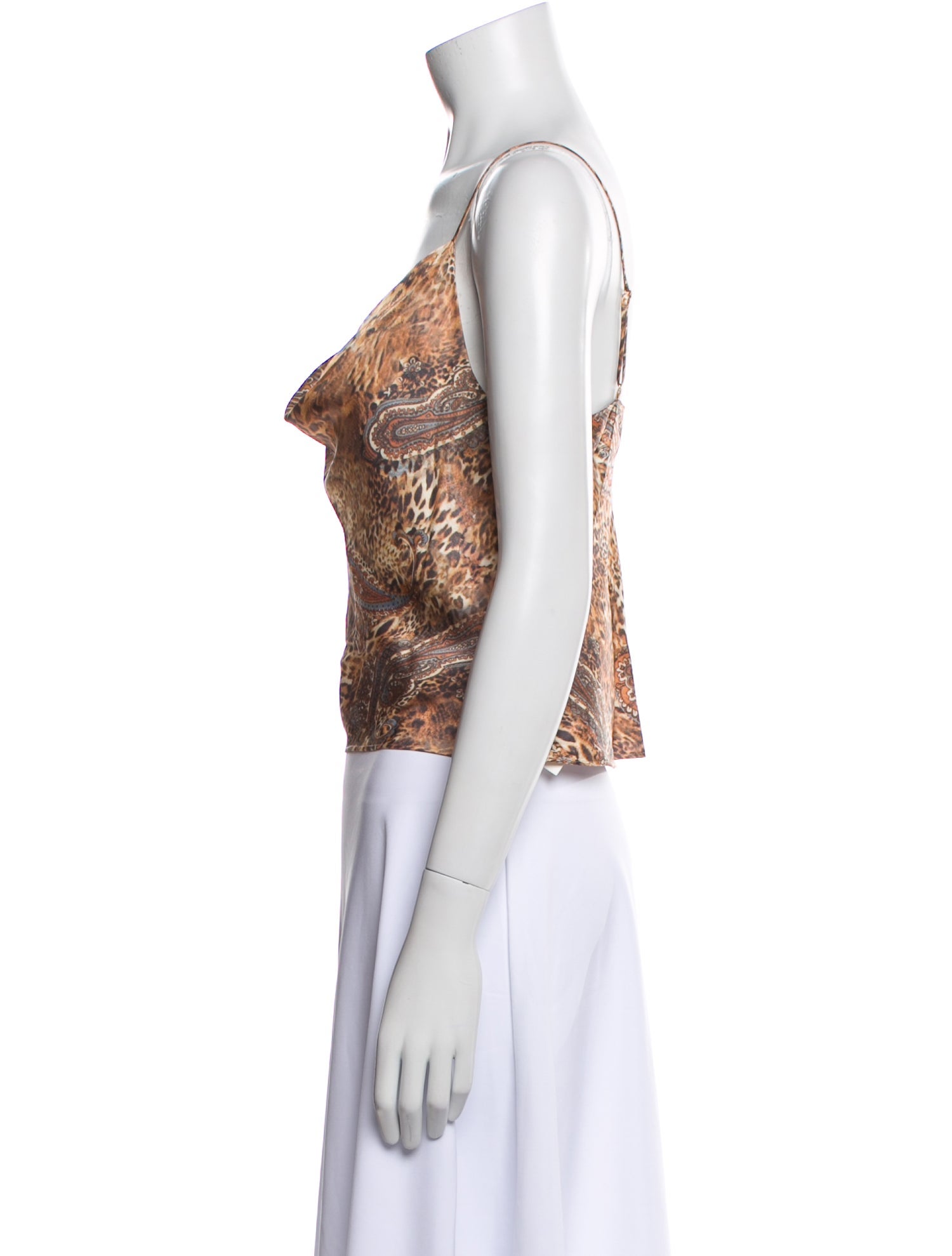 L'Agence Printed Cowl Neck Crop Top w/ Tags