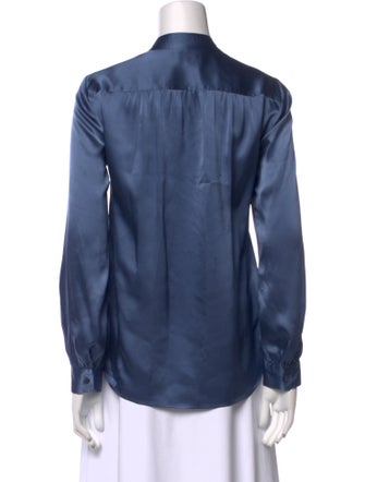 L'Agence Silk V-Neck Button-Up Top