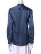 L'Agence Silk V-Neck Button-Up Top