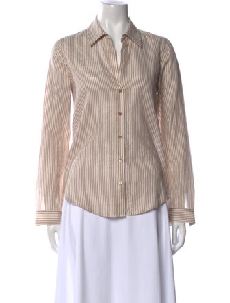 L'Agence Striped Long Sleeve Button-Up Top