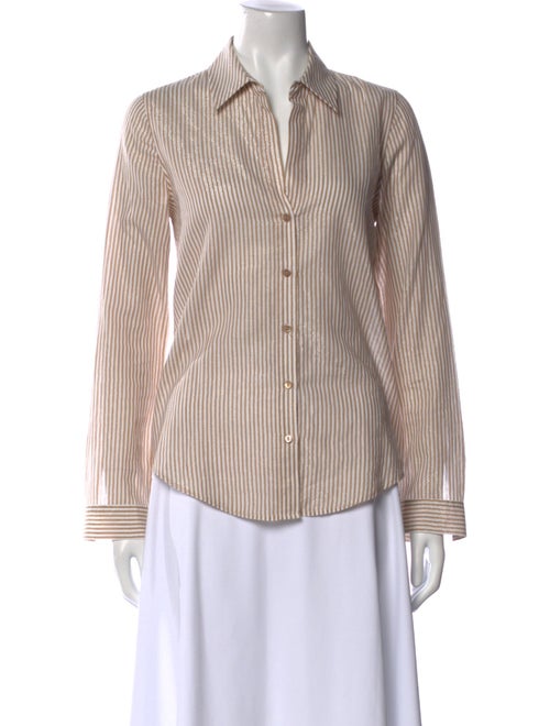 L'Agence Striped Long Sleeve Button-Up Top