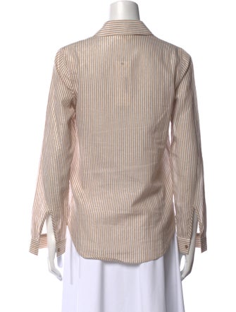 L'Agence Striped Long Sleeve Button-Up Top
