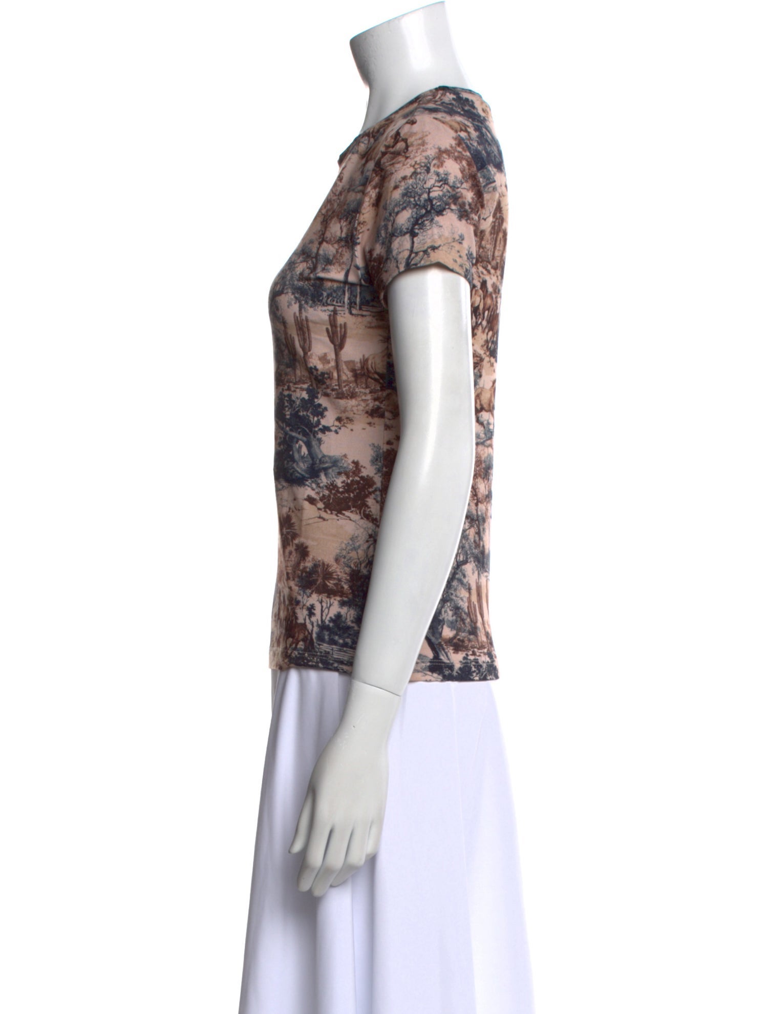 L'Agence Silk Printed T-Shirt w/ Tags