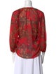 L'Agence Floral Print V-Neck Blouse