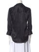 L'Agence Silk Three-Quarter Sleeve Button-Up Top