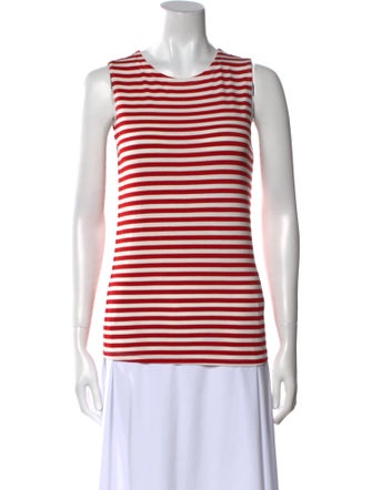 L'Agence Striped Crew Neck Top