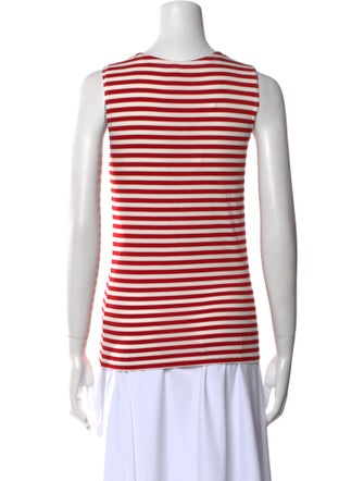 L'Agence Striped Crew Neck Top