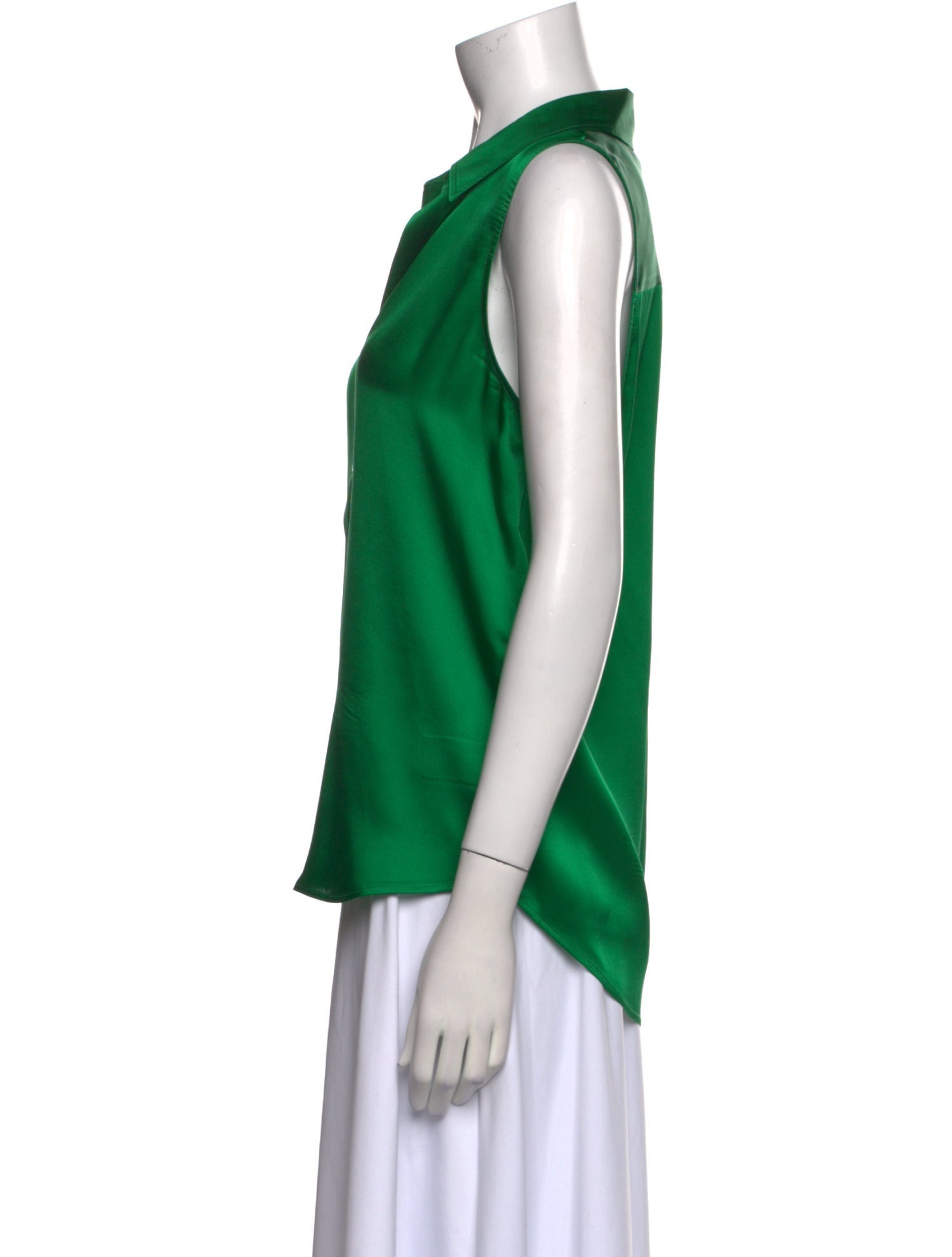 L'Agence Silk V-Neck Button-Up Top